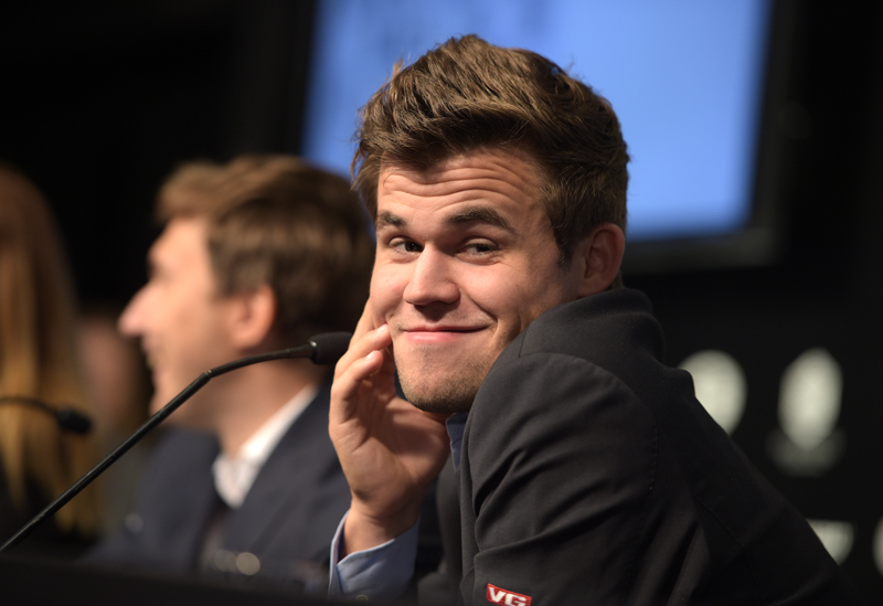 Magnus Carlsen is thinking about it. (Photo by Jason Kempin/Getty Images for Agon Limited)